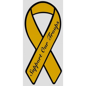 Support Our Troops Yellow Ribbon Auto Magnet 